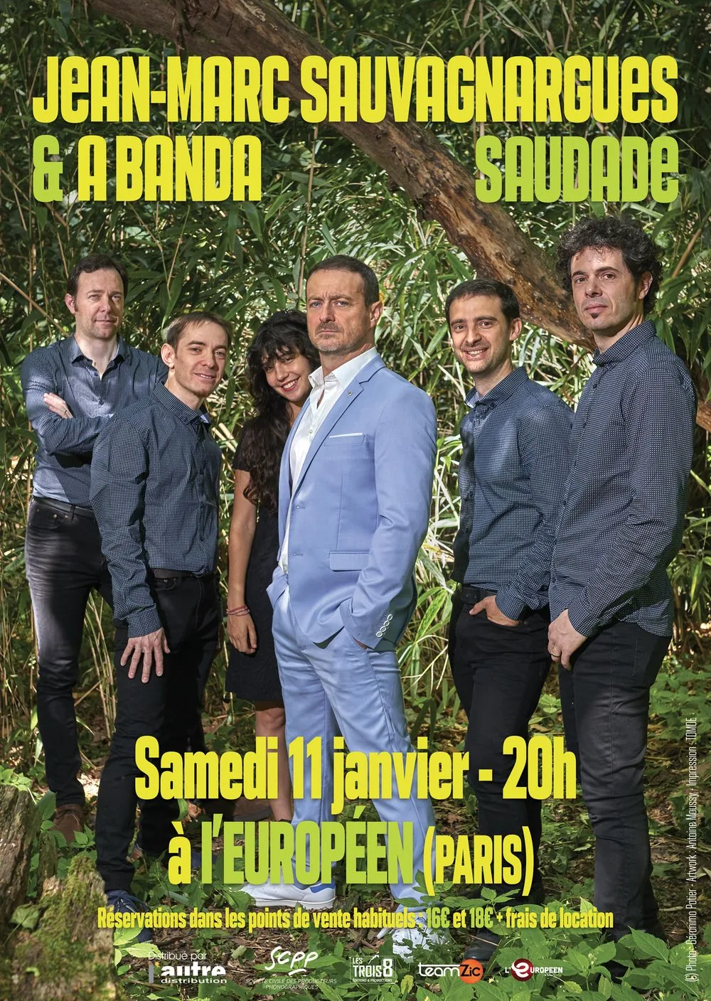 Affiche du concert Saudade à L'Européen